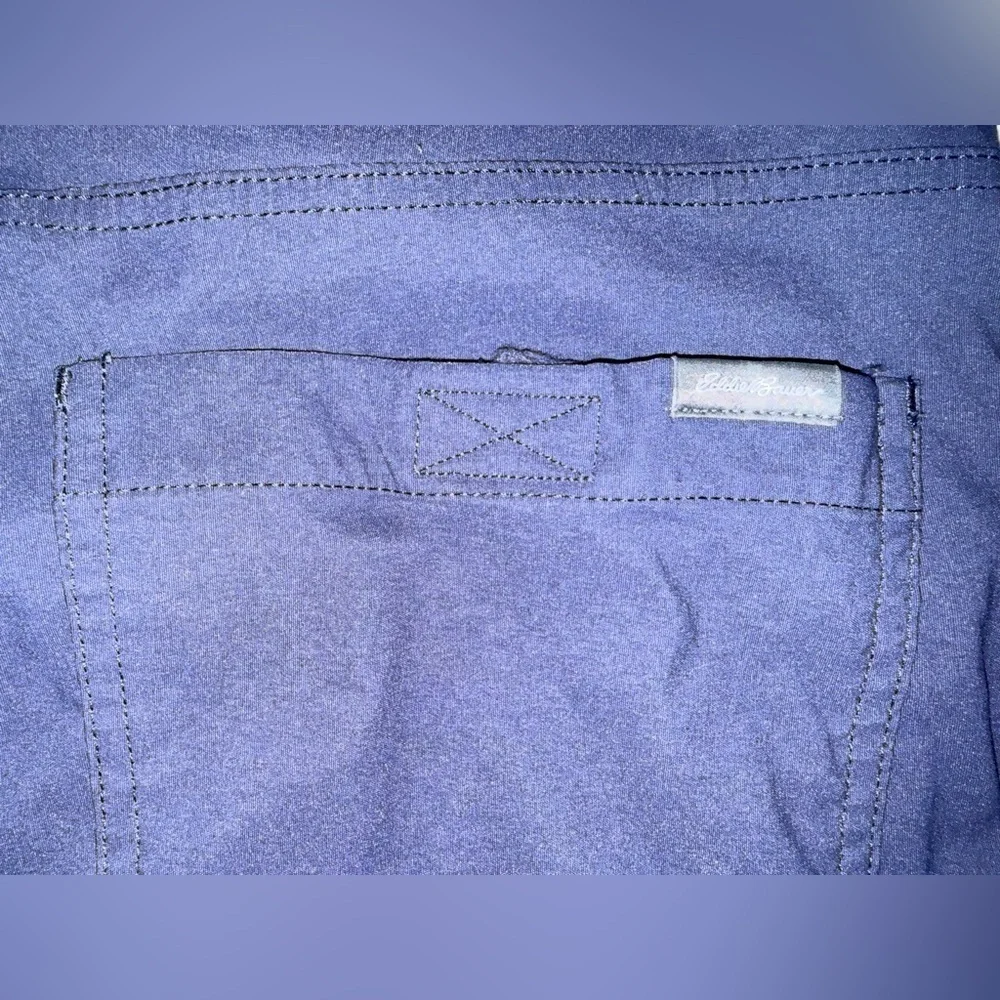 Eddie Bauer Men’s Tech Pants 34x32 Navy Blue w/ Zipper Pocket Travel